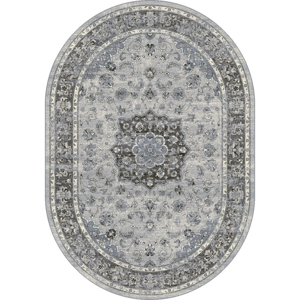 Dynamic Rugs 57559-9656 Ancient Garden 2.7 Ft. X 4.7 Ft. Oval Rug in Silver/Grey